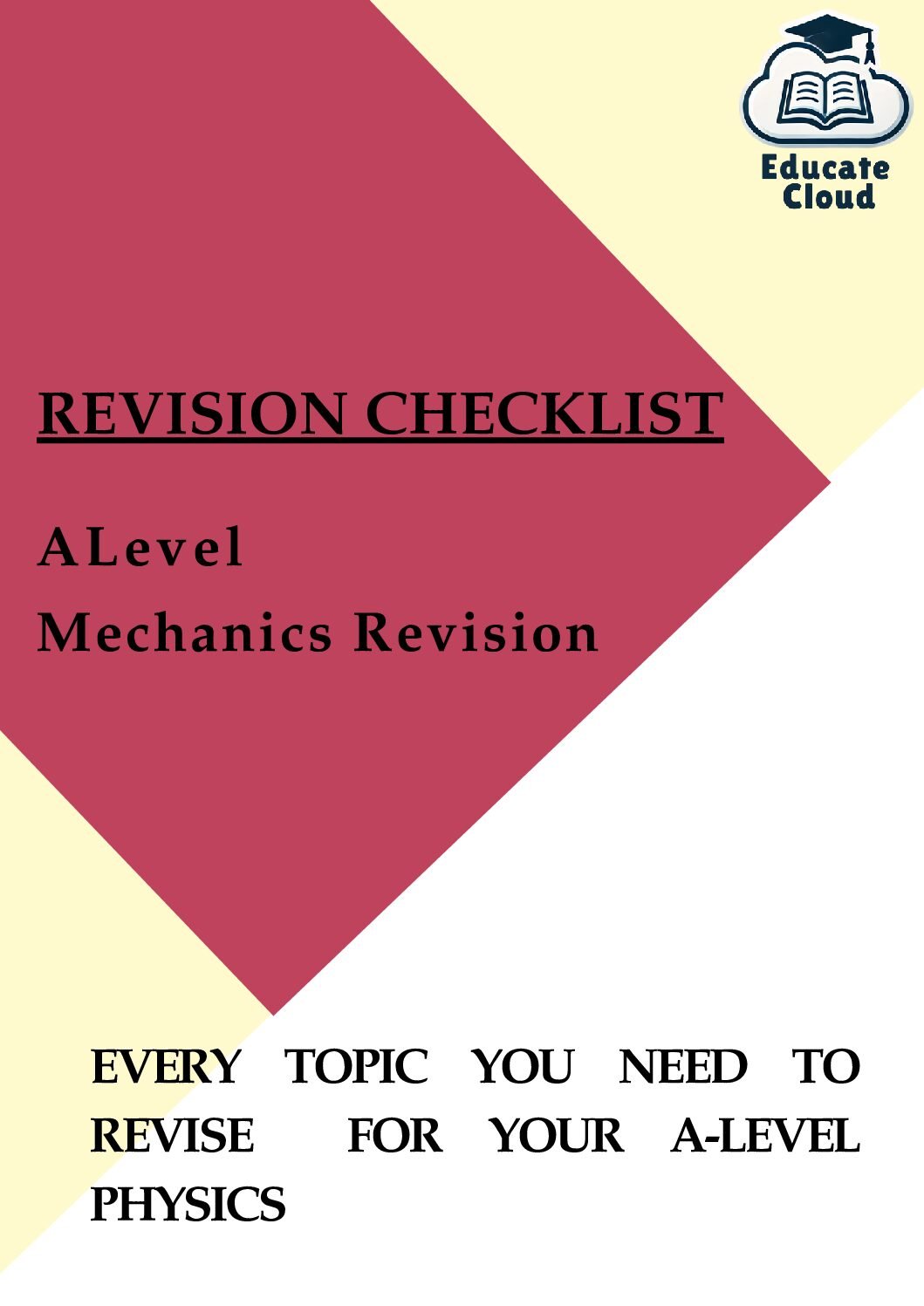 Revision Checklist A level - Mechanics
