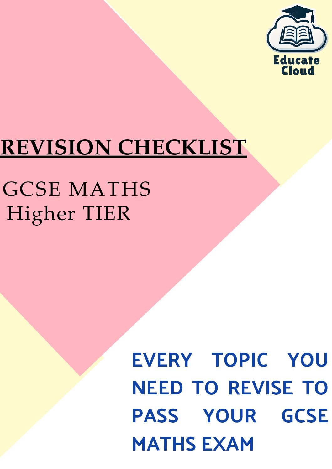Revision Checklist- GCSE Maths Higher Tier